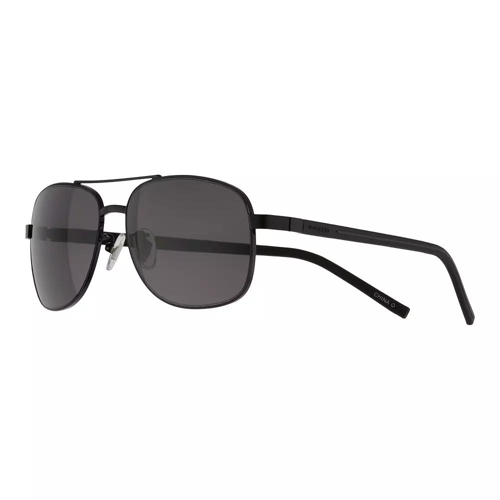 Men's Dockers® Black Smoke Aviator Sunglasses, Shiny Black Product Image