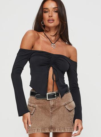 Carradine Off The Shoulder Top Black Product Image