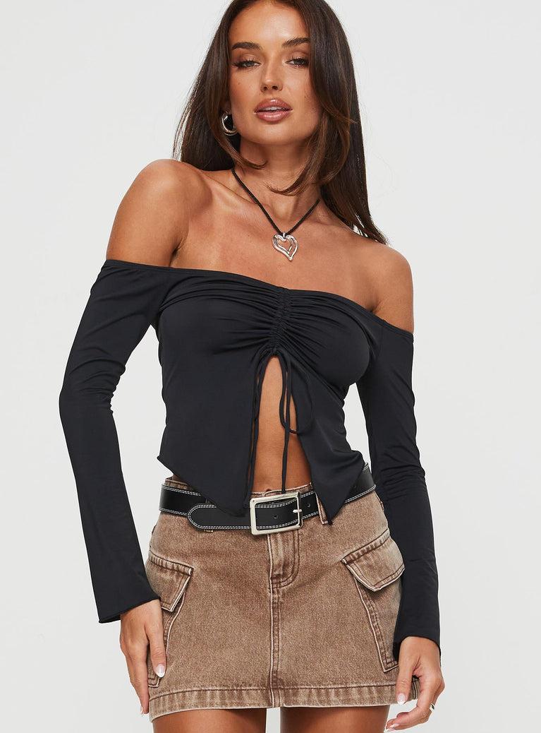 Carradine Off The Shoulder Top Black Product Image