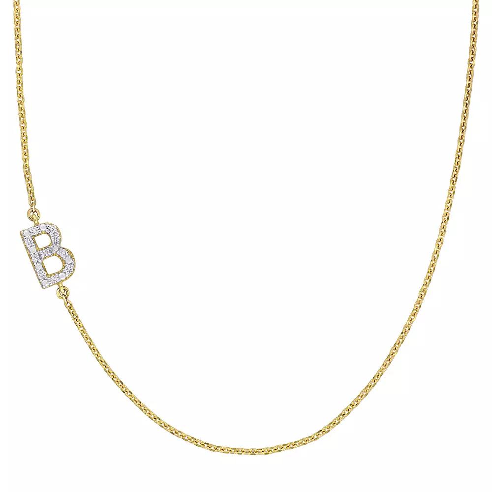 Stella Grace 14k Gold Diamond Accent Initial Necklace, Women's,  Product Image