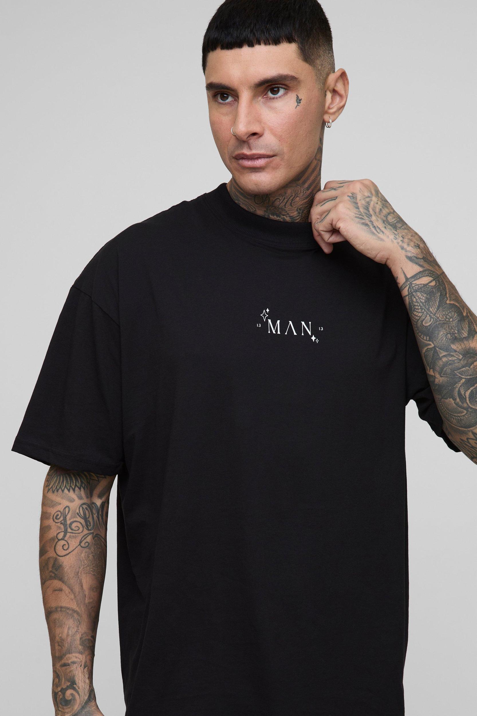 Tall Oversized Line Drawing Print T-Shirt | boohooMAN USA Product Image