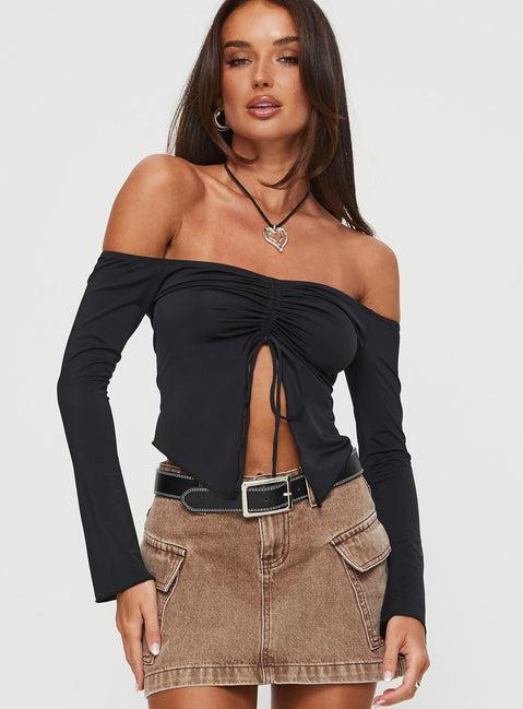Carradine Off The Shoulder Top Black Product Image