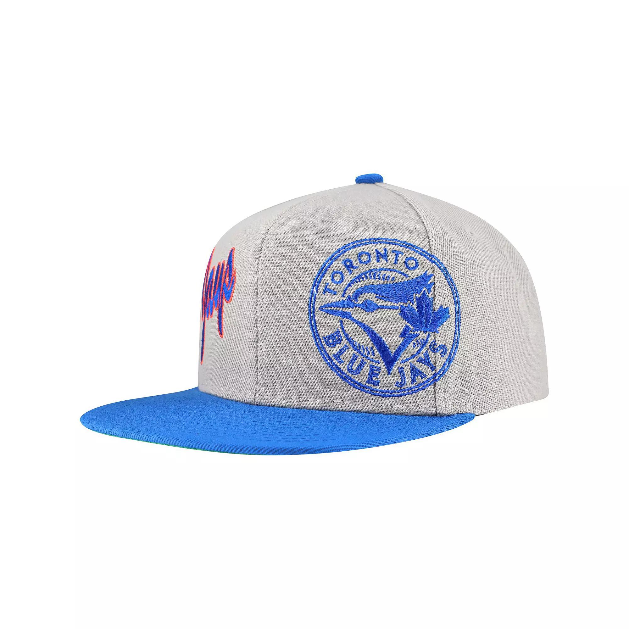Men's Mitchell & Ness Gray Toronto Blue Jays Knock Out Panel Snapback Hat, Jay Grey Product Image