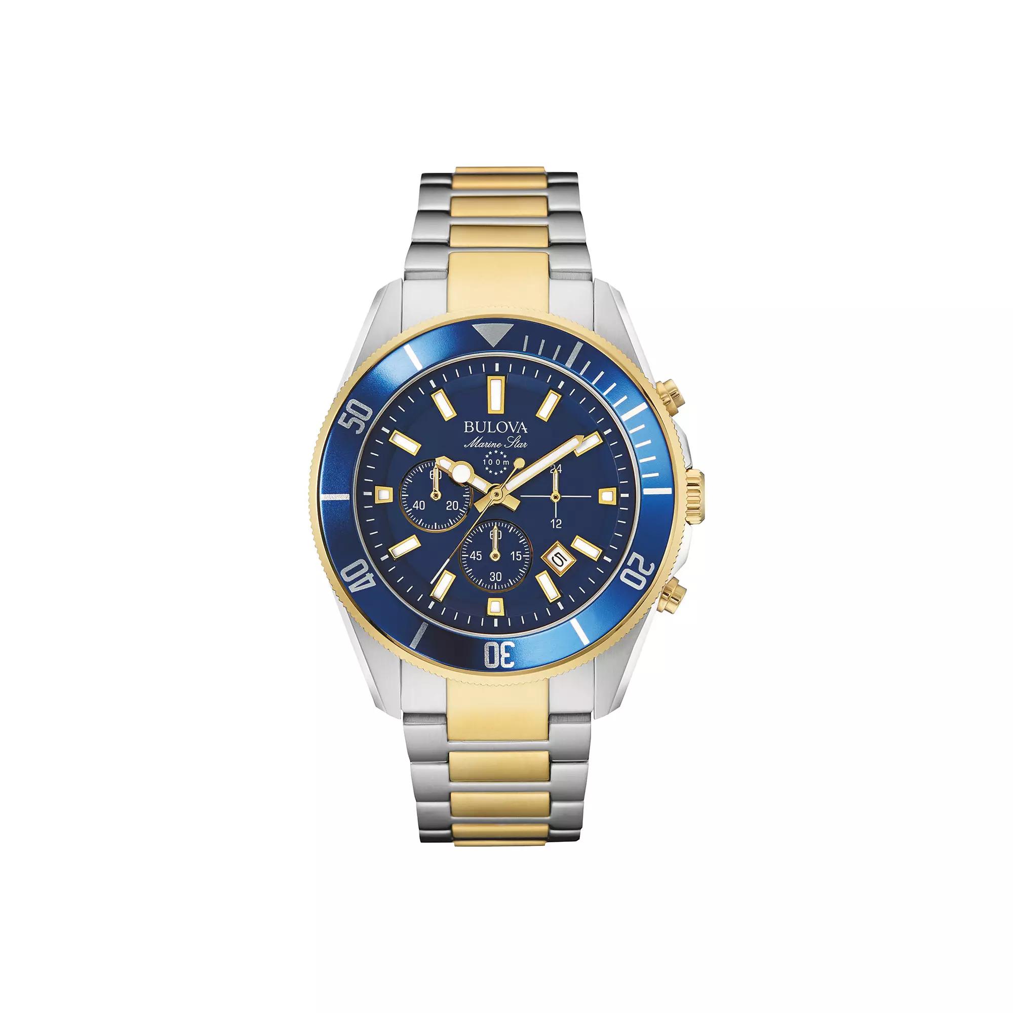 Bulova Men's Marine Star Two-Tone Stainless Steel Chronograph Watch - 98B230, Size: 9" Product Image
