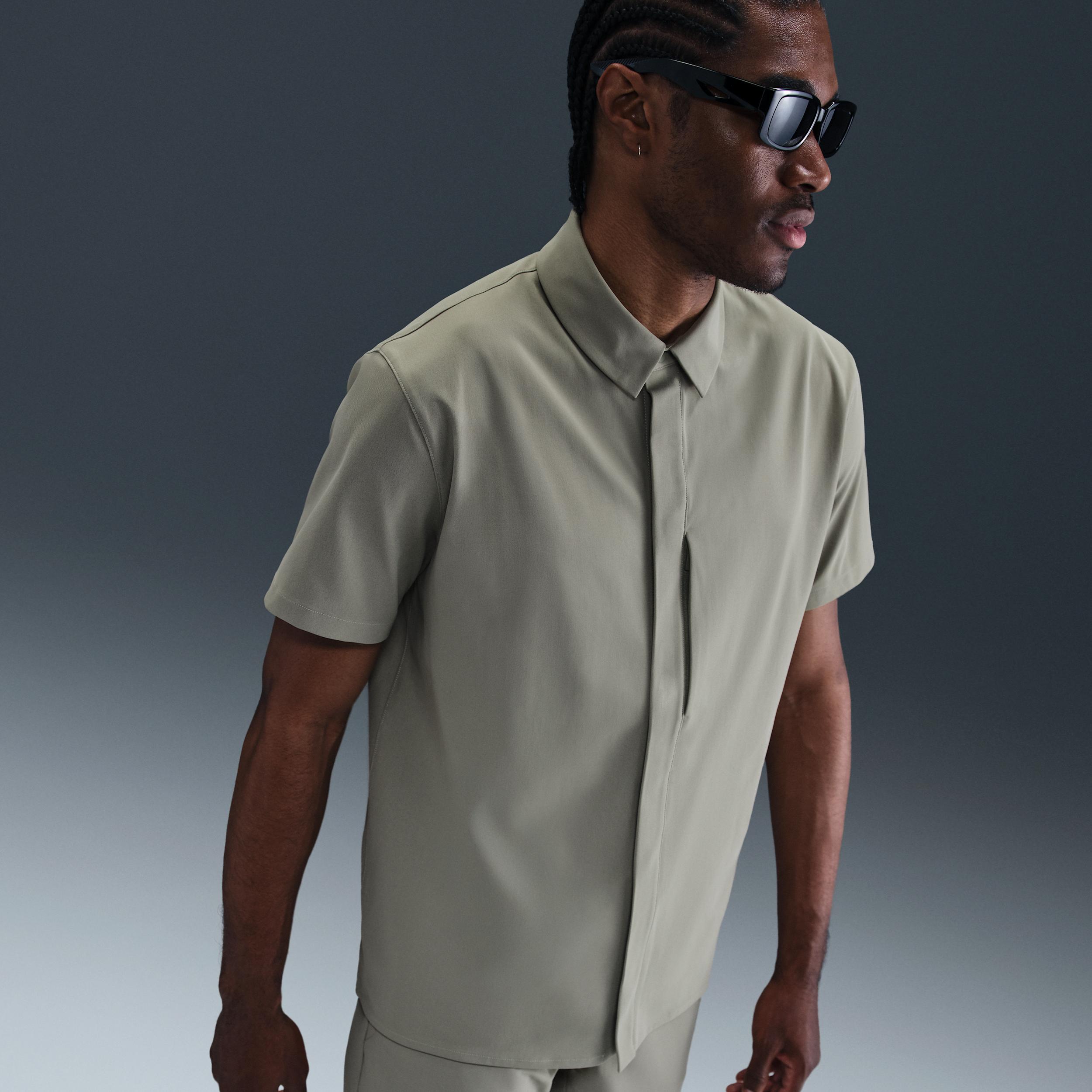 Nike Mens 24.7 PerfectStretch Dri-FIT Short-Sleeve Snap-Down Top | HQ6958-320 Product Image