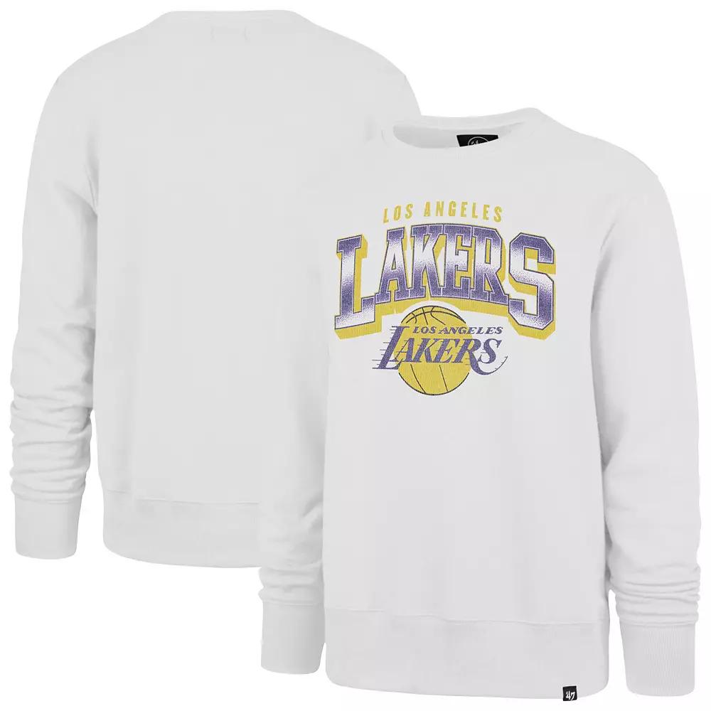 Men's '47 Cream Los Angeles Lakers Big & Tall Spotlight Headline Pullover Sweatshirt,  Product Image