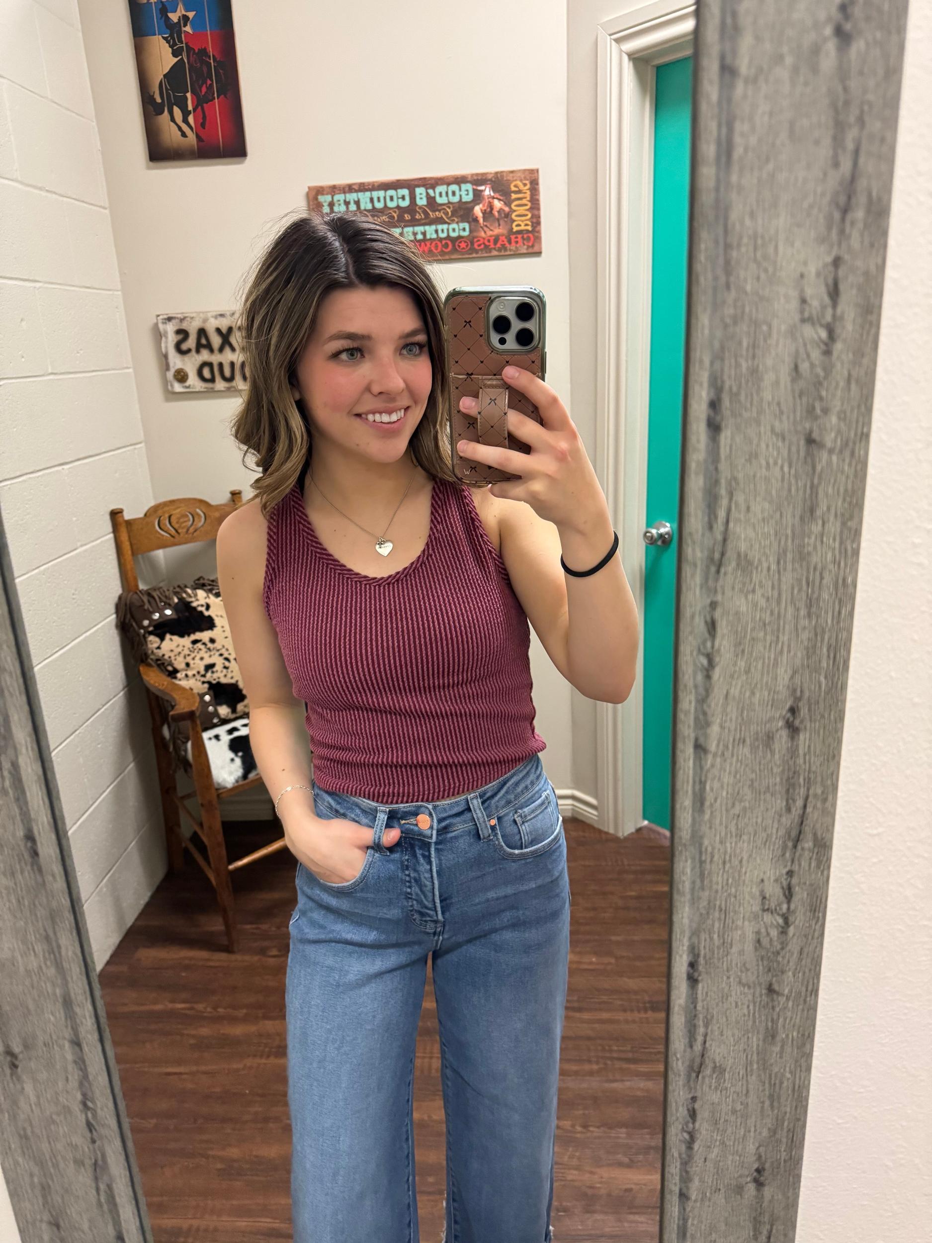 Kick Back Cropped Tank- 5 Colors Product Image