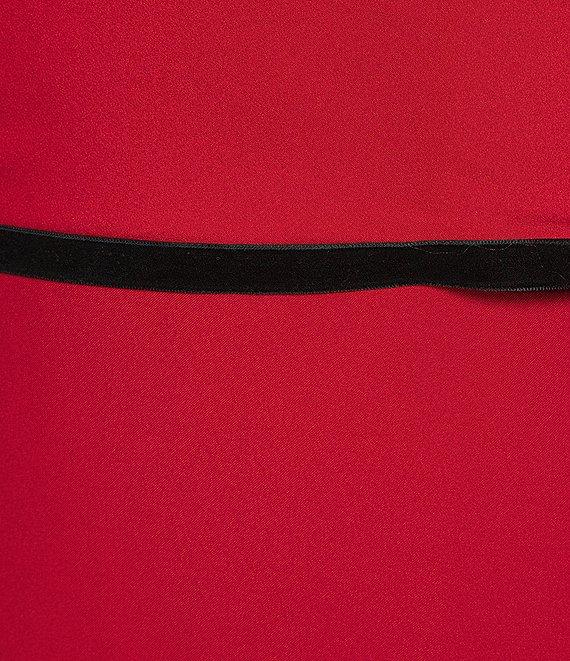 Terani Couture Off-The-Shoulder Draped Short Sleeves Matte Satin Column Gown Product Image