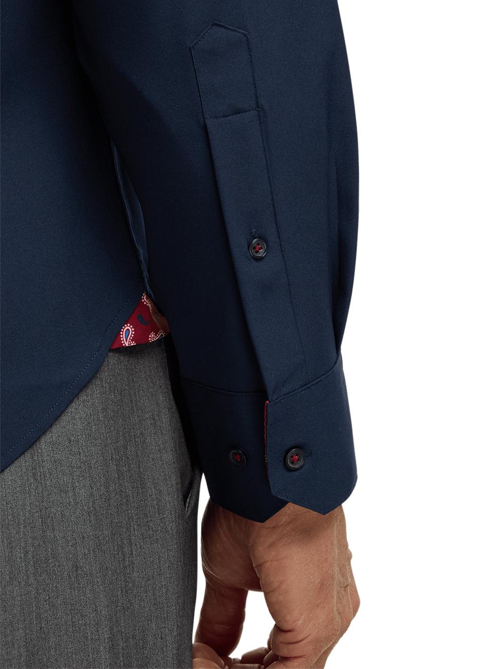 Performance Stretch Solid Casual Shirt - Navy Product Image