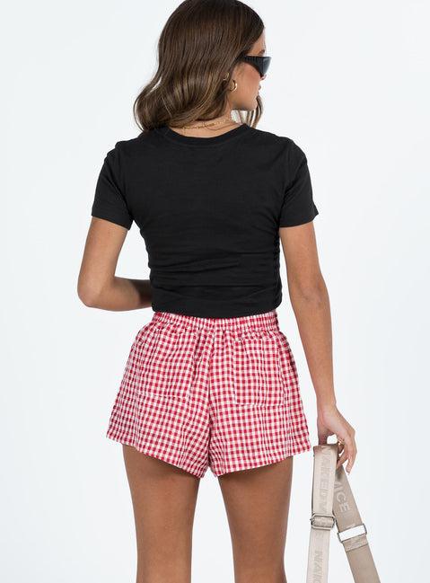Beach House Shorts Red / White Gingham Product Image