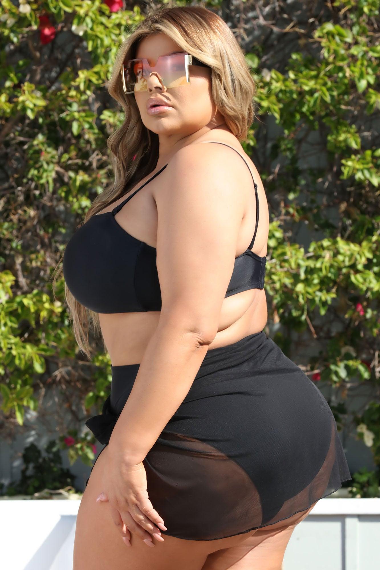 Maui Mix And Match Mesh Cover Up Skirt - Black Product Image