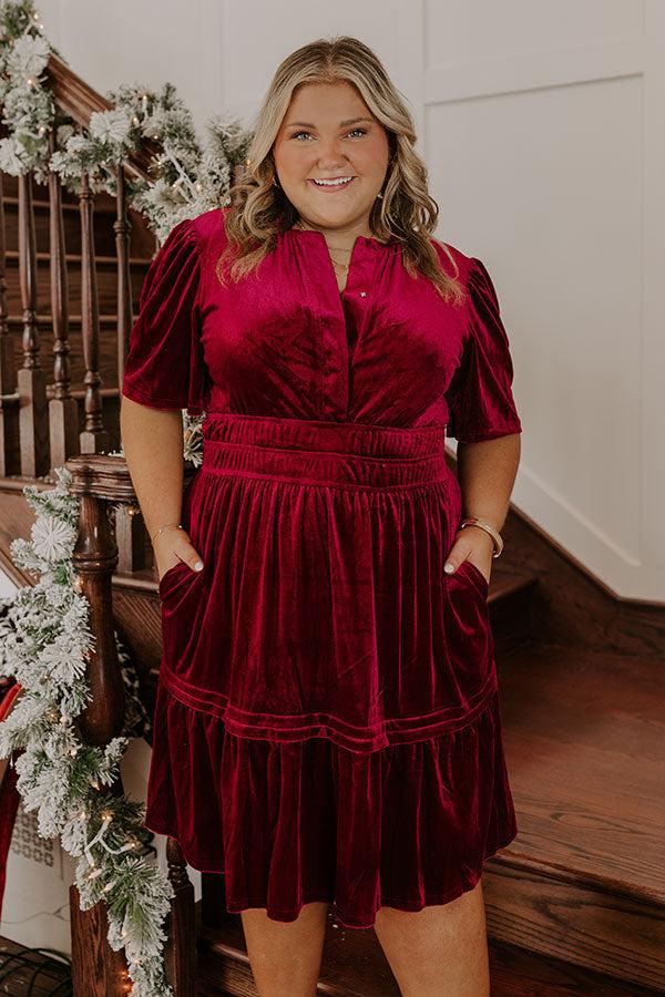 Merlot Dreams Velvet Dress Curves Product Image