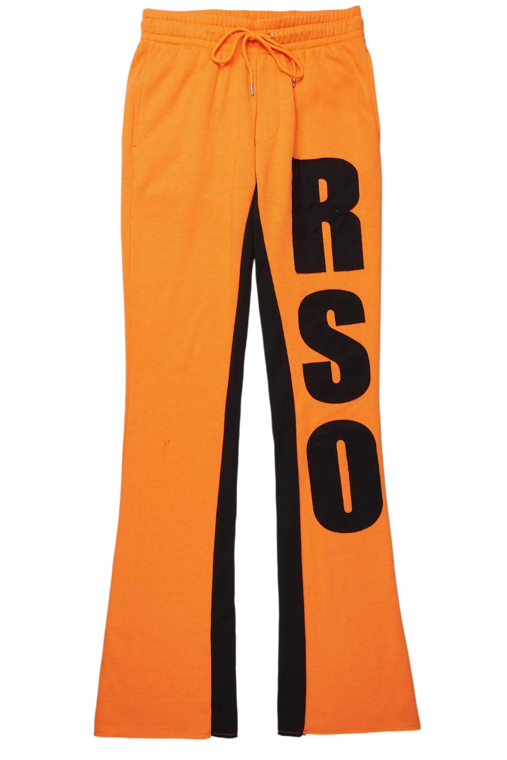 Uko Orange Stacked Baggy Track Pant Male Product Image