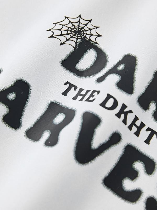 Men's Spider Web Print Oversized Hoodie Product Image