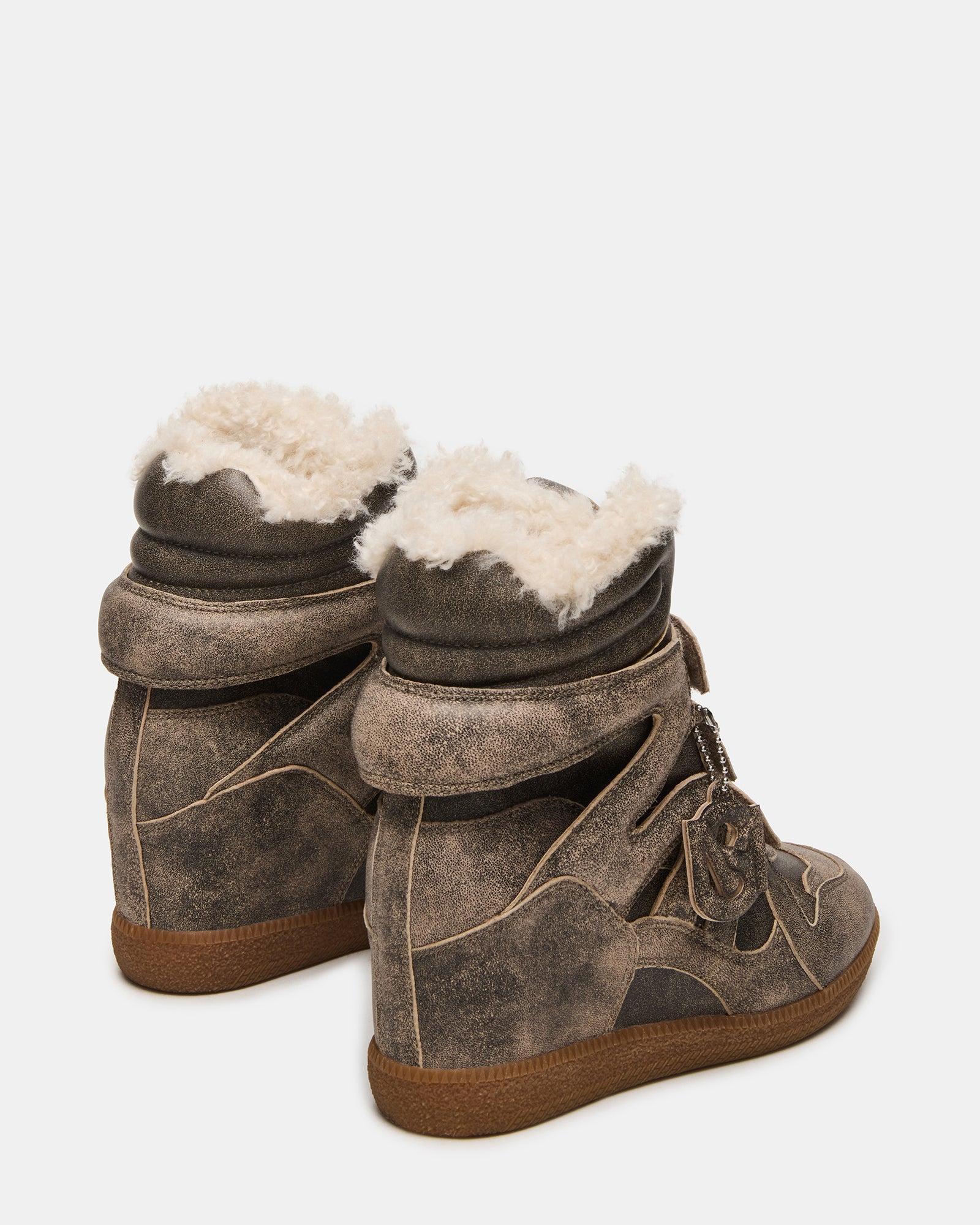 MAVIS FAUX FUR BROWN DISTRESSED Female Product Image