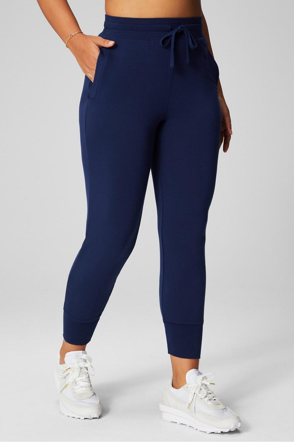 Fabletics Luxe Terry Jogger Womens blue plus Size 4X Product Image