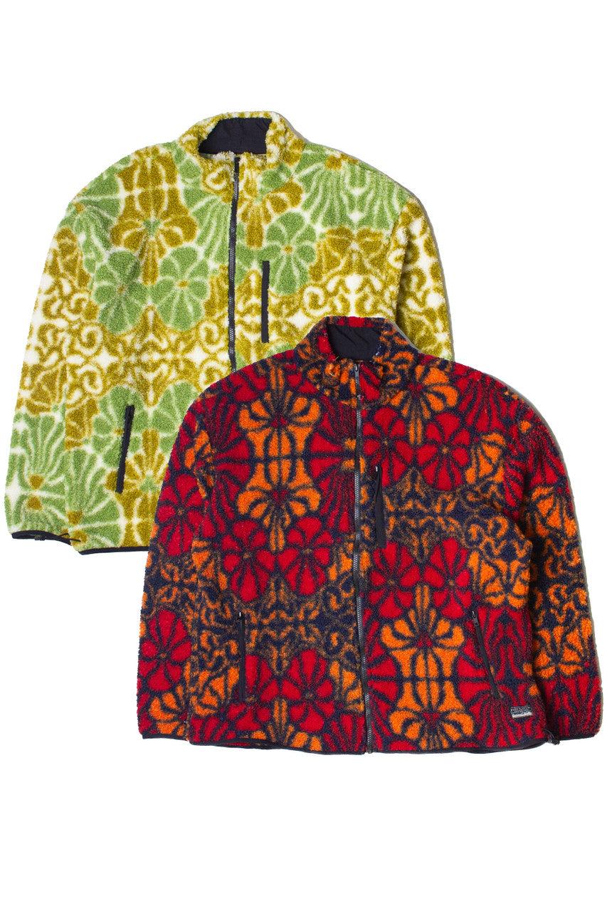 Floral Faux Sherpa Zip Up Jacket Product Image