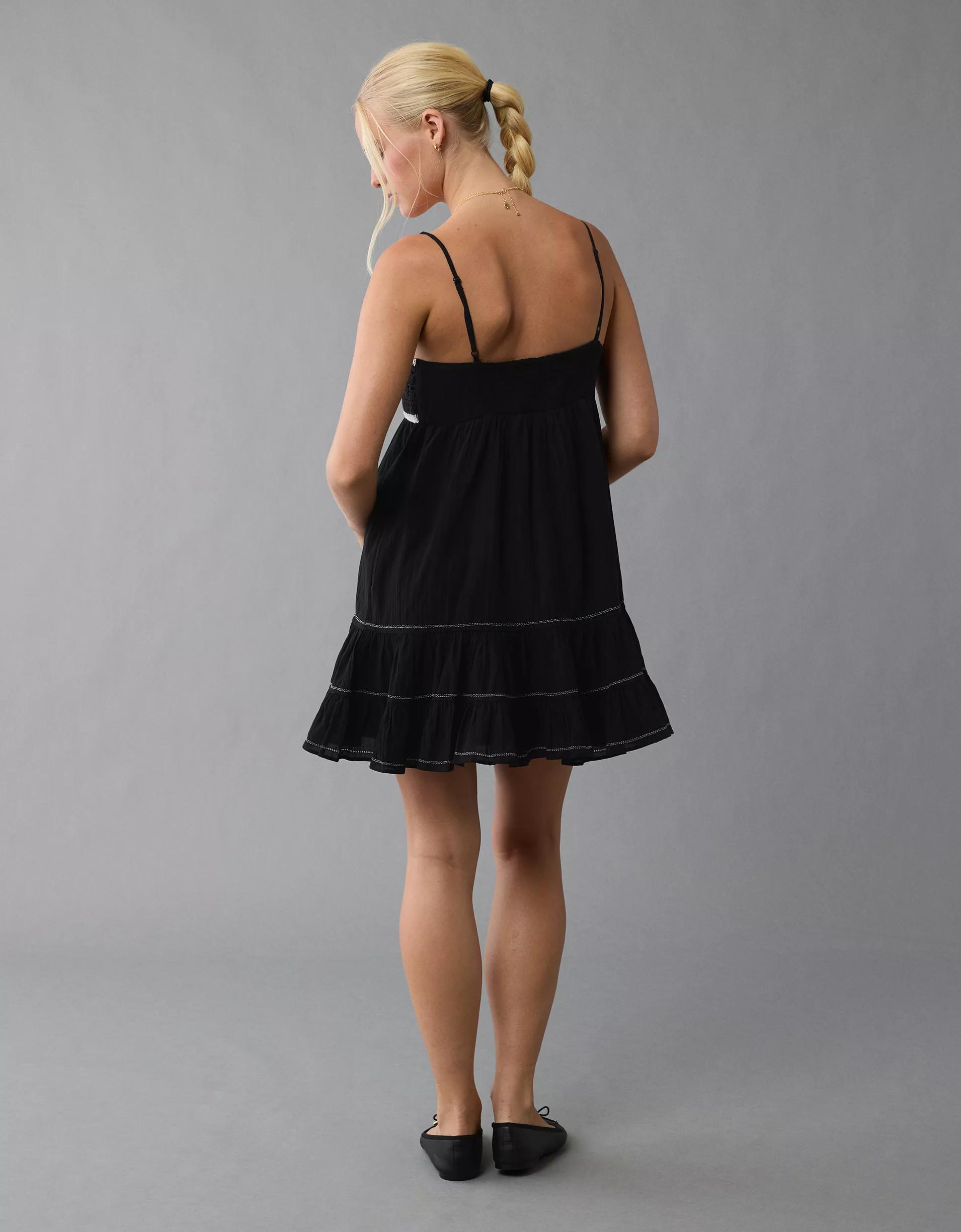 AE Crochet Babydoll Mini Dress Product Image