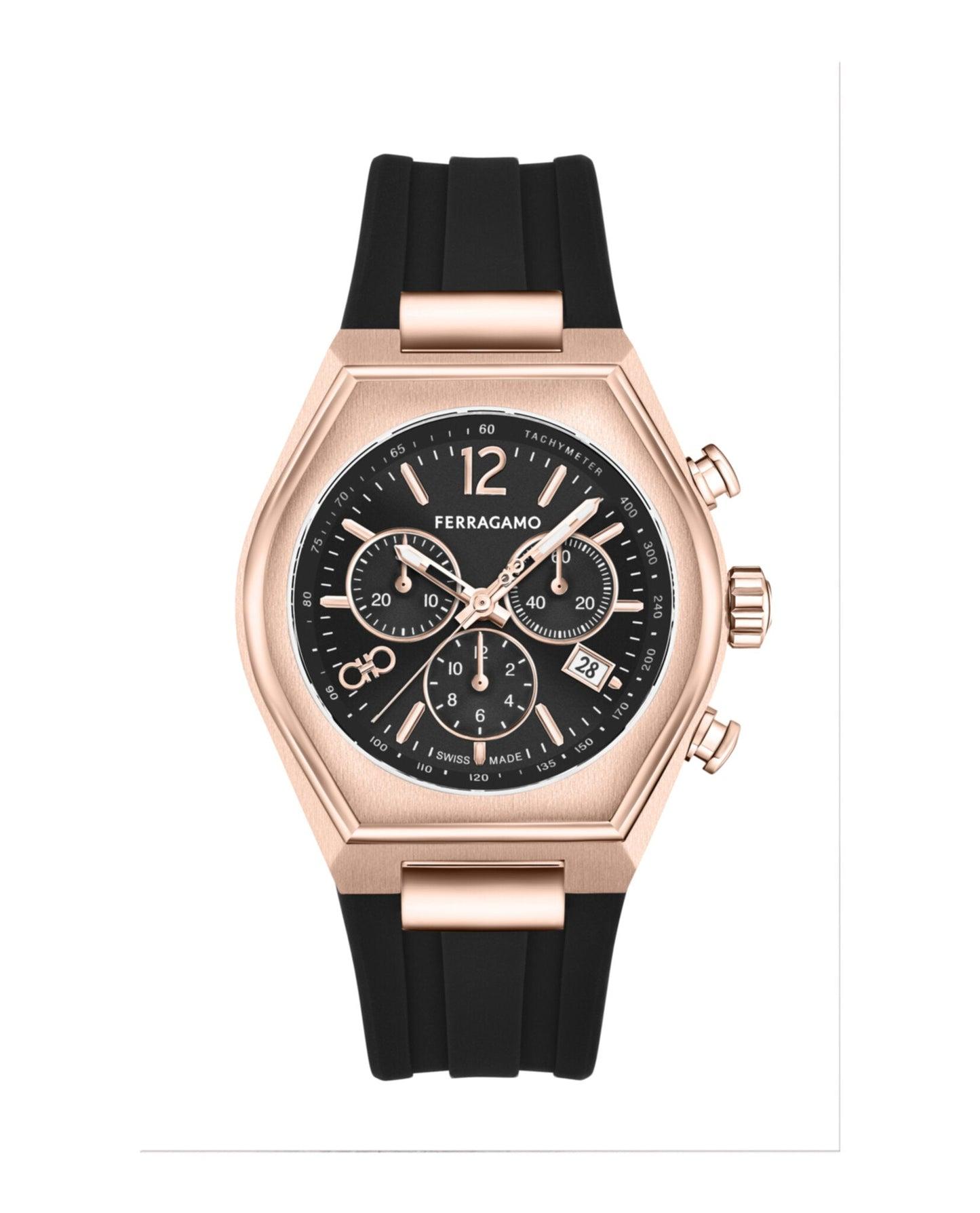 Ferragamo Tonneu Chrono Silicone Watch Product Image