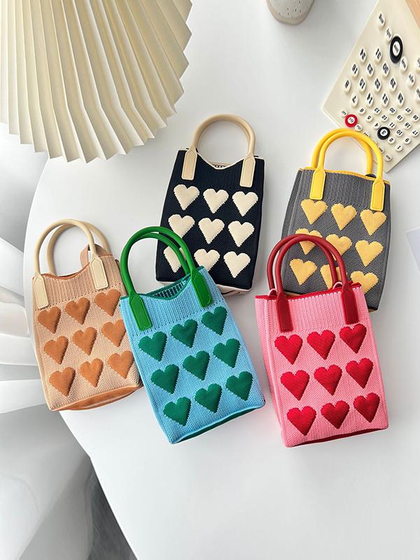 Heart Print Split-Joint Bags Crossbody Bags Handbags Product Image
