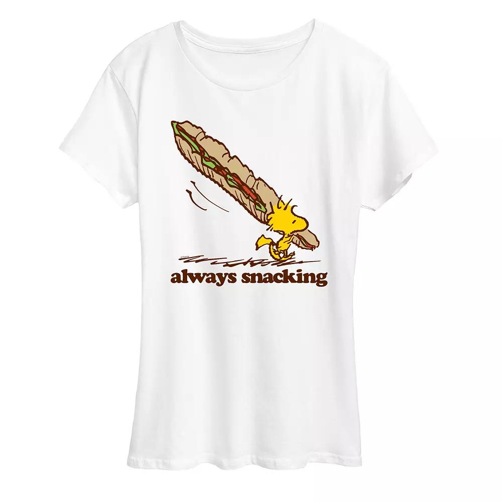 Women's Peanuts Woodstock Always Snacking Graphic Tee,  Product Image