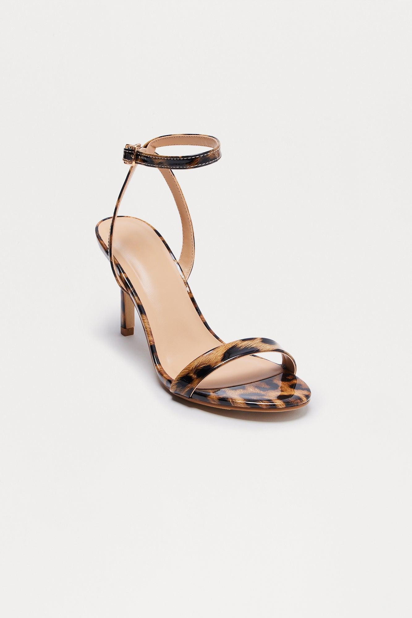 Majorie Faux Patent Heels - Leopard Female Product Image