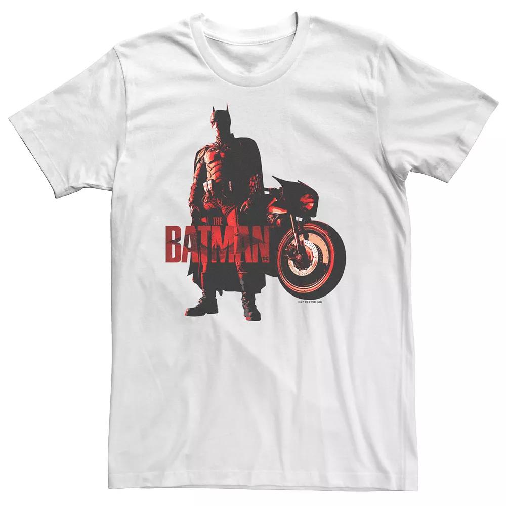 Big & Tall DC Comic Batman Batcycle Red Light Tee, Men's, Size: 4XL, White Product Image