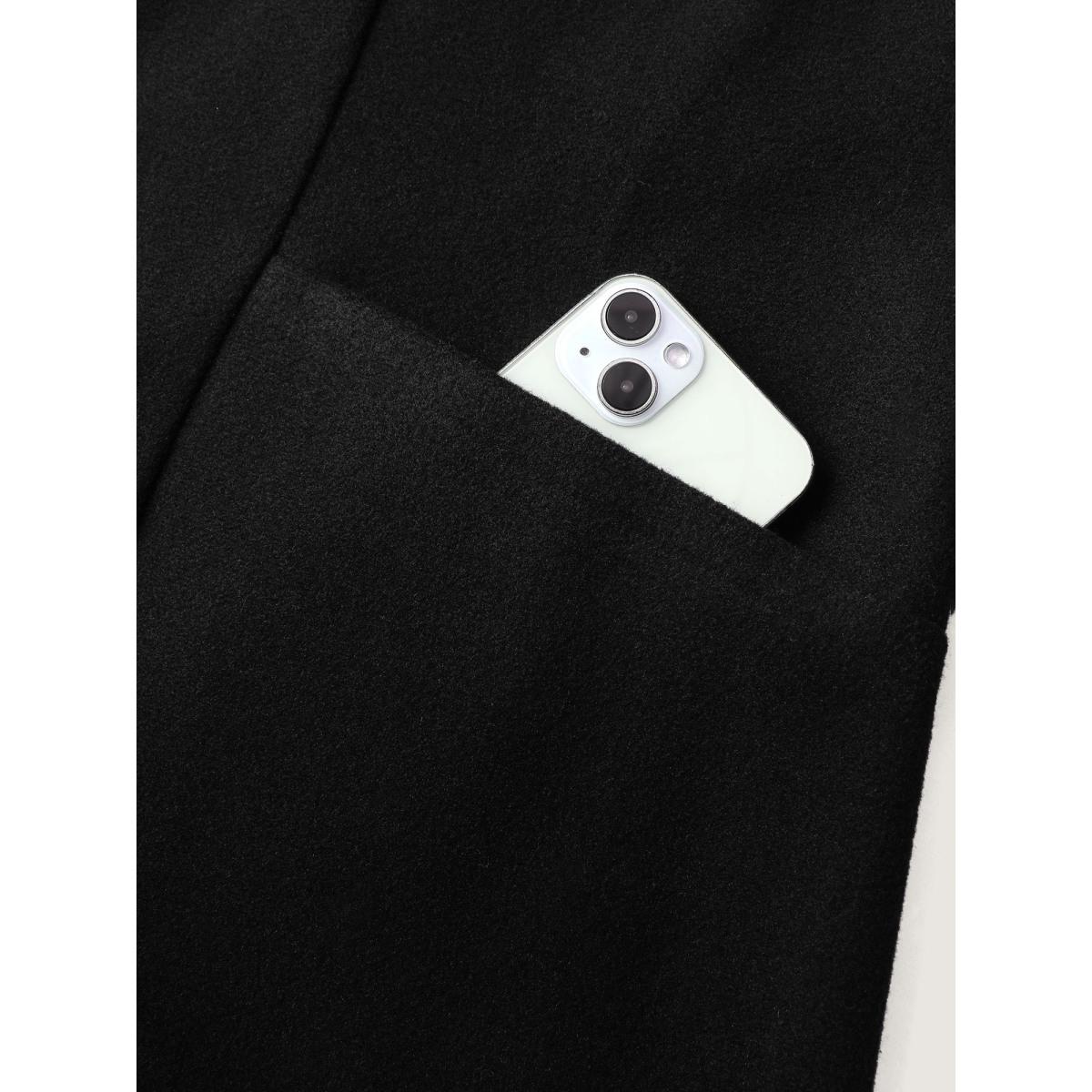 Plus Size Colorful Buttons Hooded Pocket Coat Women Black Playful Gathered Loose Ladies Casual Winter Coats BloomChic 26/4X Product Image