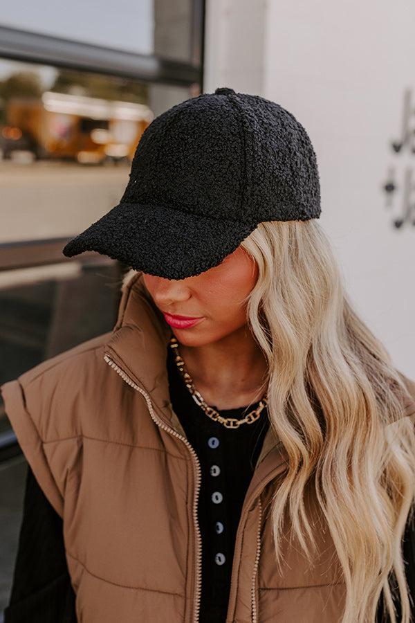 Easy To Style Sherpa Baseball Cap in Black Product Image