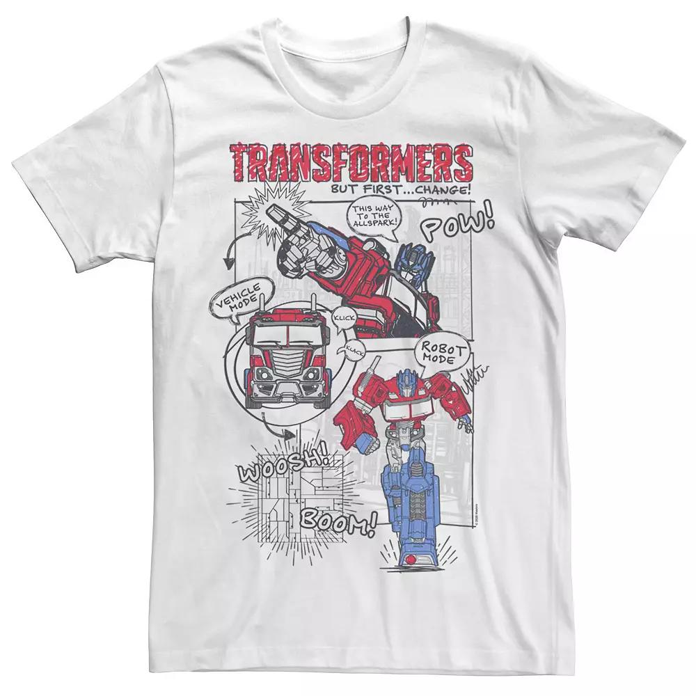 Men's Transformers Optimus Prime Transformation Comic Strip Tee,  Product Image