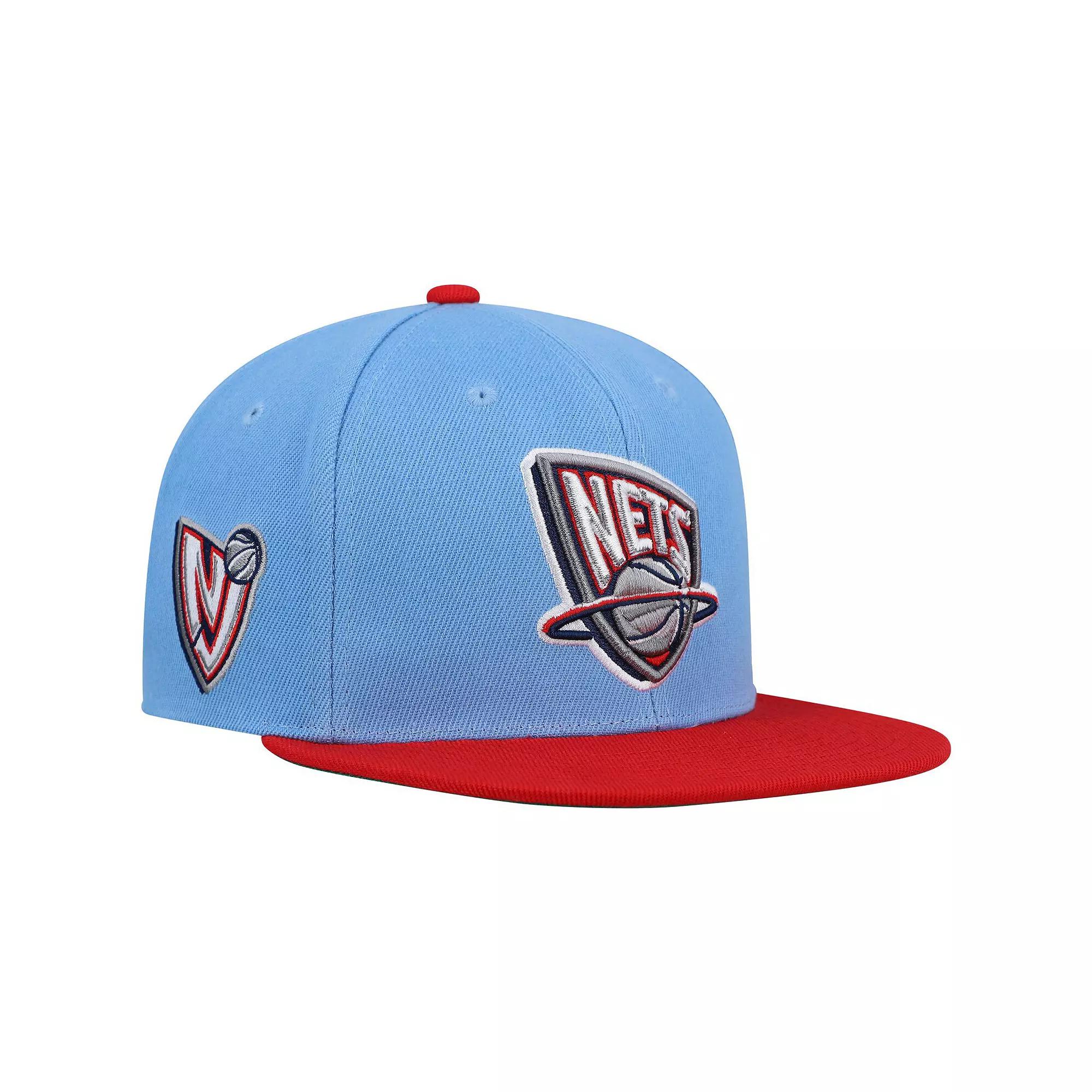 Men's Mitchell & Ness Light Blue/Red New Jersey Nets Hardwood Classics Snapback Hat, Nba Light Product Image