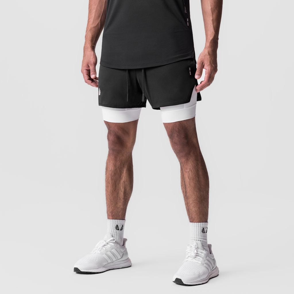 0828. AeroSilver® 5" Liner Short - Space Grey "Wings"/White Male Product Image