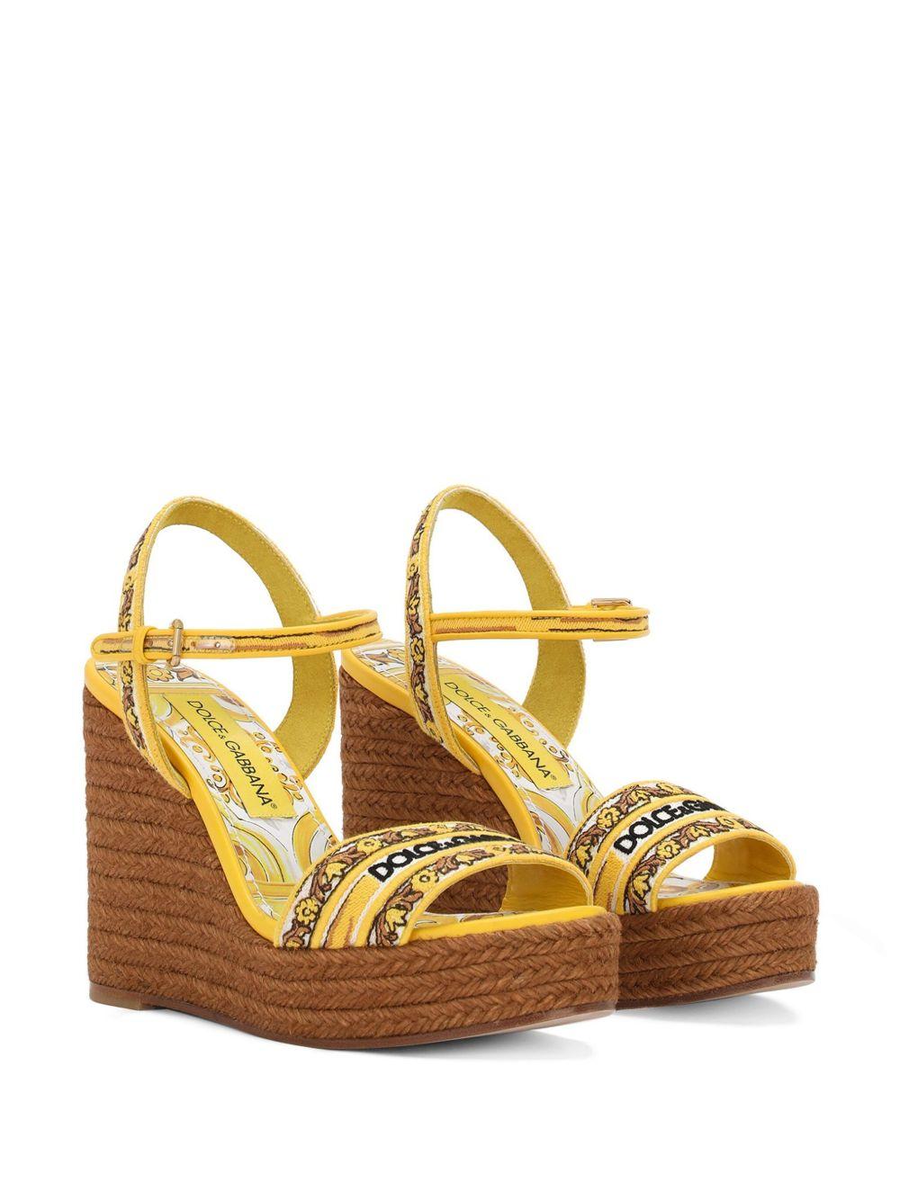Majolica-print 90mm wedge sandals  Product Image