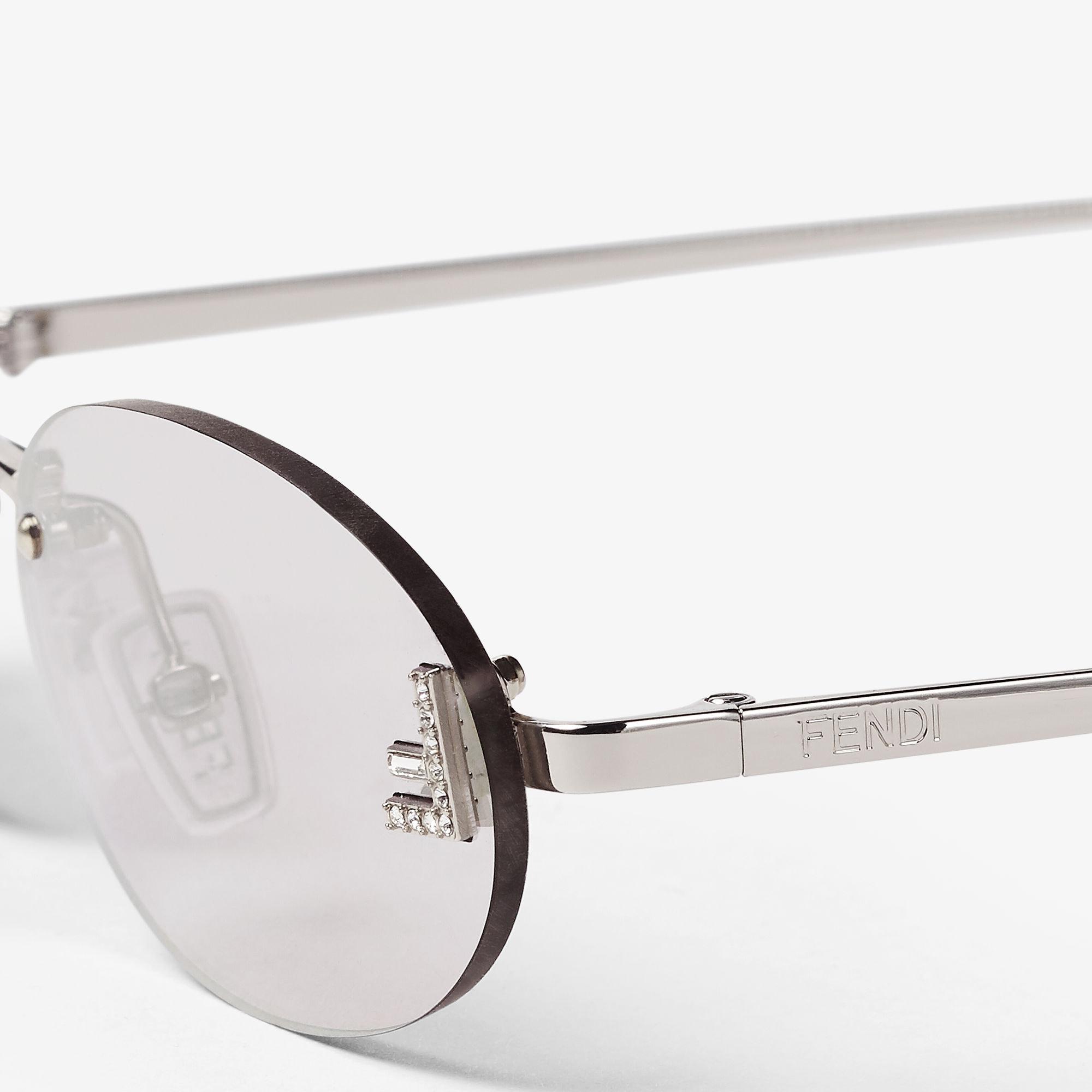 Fendi First CrystalPalladium-colored sunglasses with gray lenses Product Image