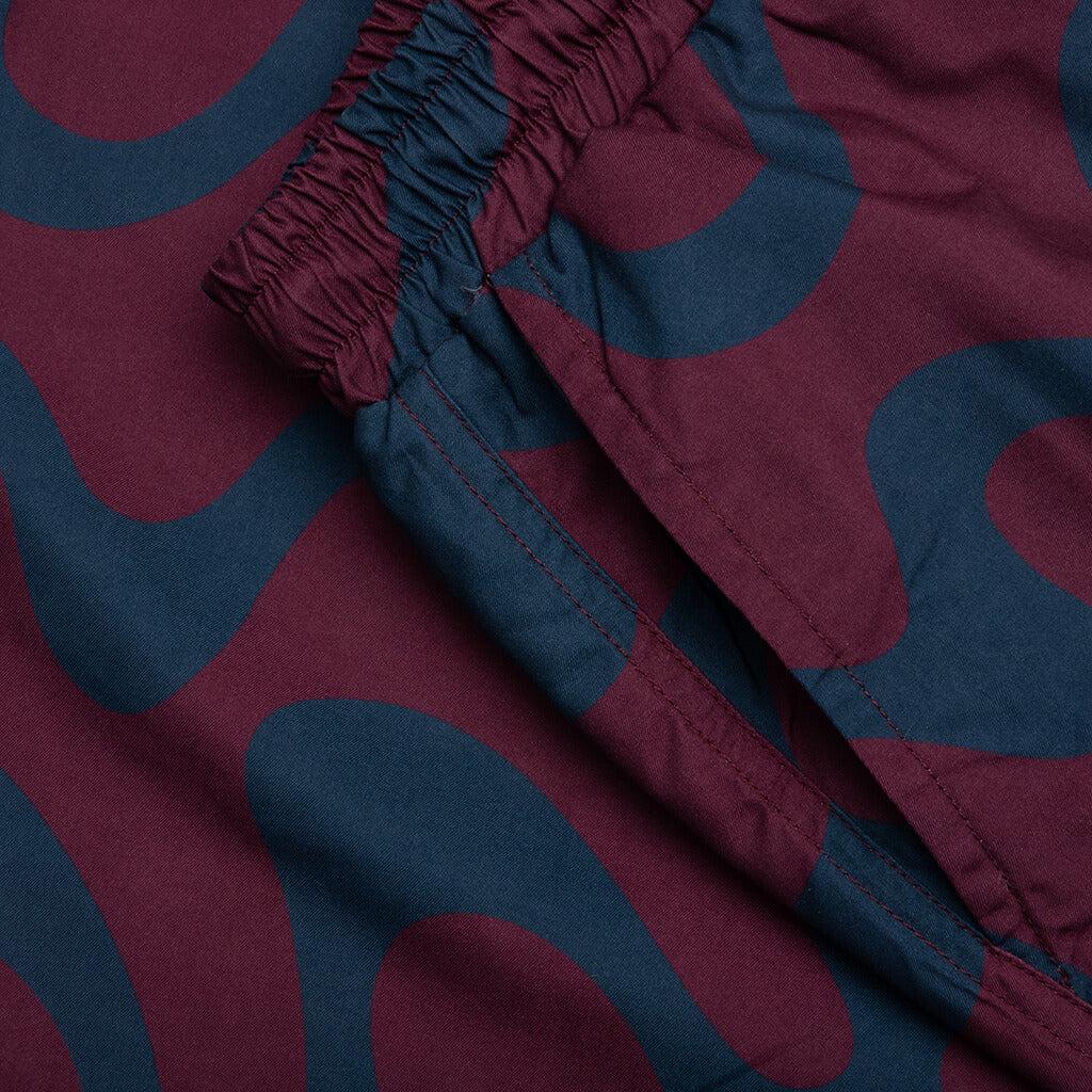 Splashed Swim Shorts - Burgundy Male Product Image