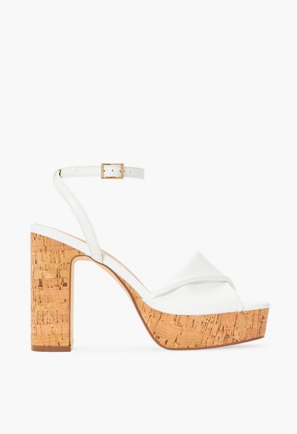 JustFab Margaux Platform Loafer Pump Womens Black/ White Size 8.5 Product Image