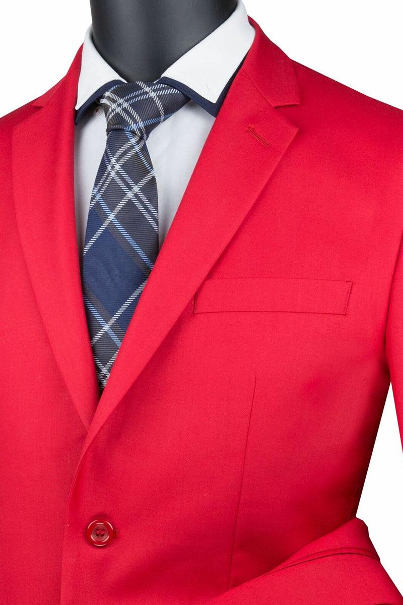 Slim Fit Men's Suit 2 Piece 2 Button in Red Male Product Image