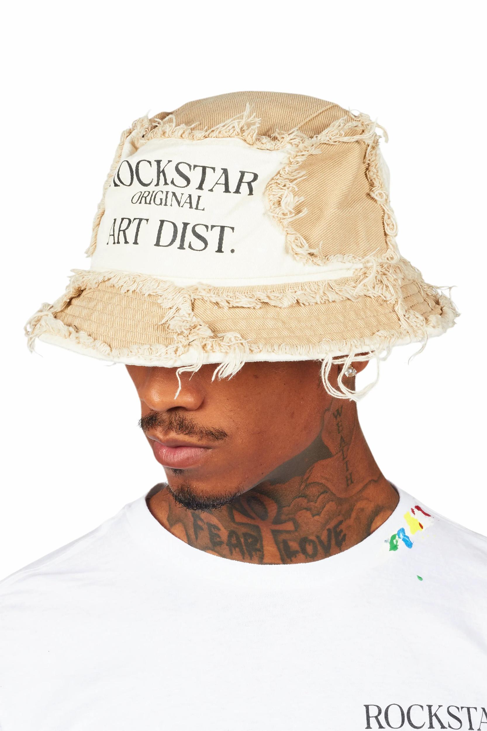 Ivo Beige Patchwork Bucket Hat Male Product Image