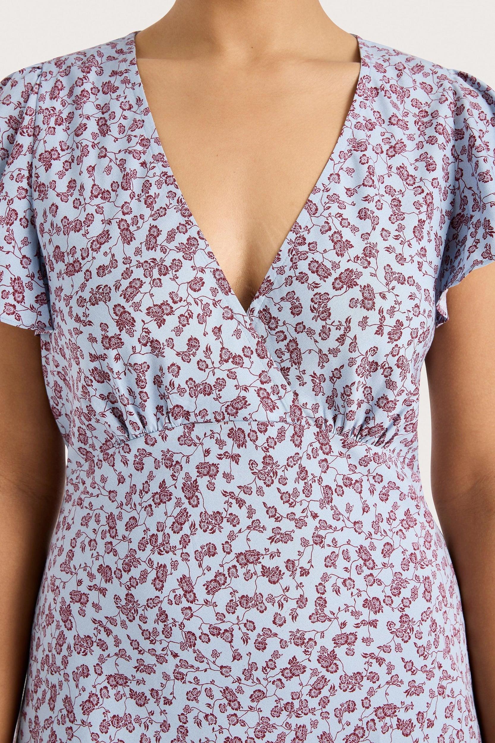 Alba Mini Dress Amaryllis Floral Blue - Final Sale Product Image