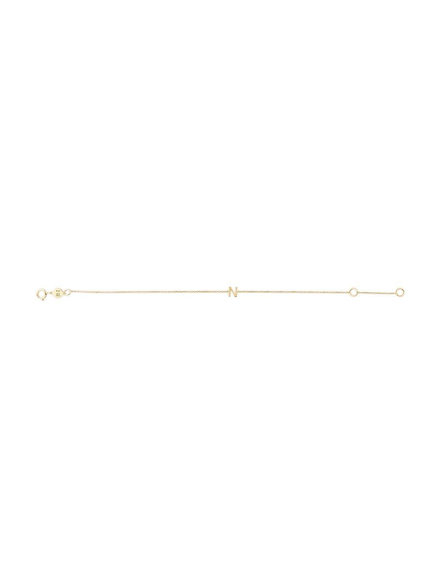 Womens 14K Yellow Gold Initial Charm Bracelet Product Image