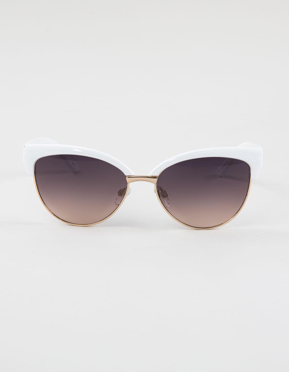 RSQ Cat Eye Semi Metal Sunglasses - WHITE Product Image