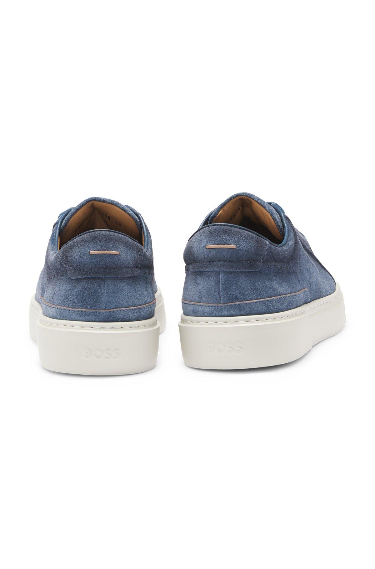 BOSS - Gary low-top trainers in suede - Blue Product Image