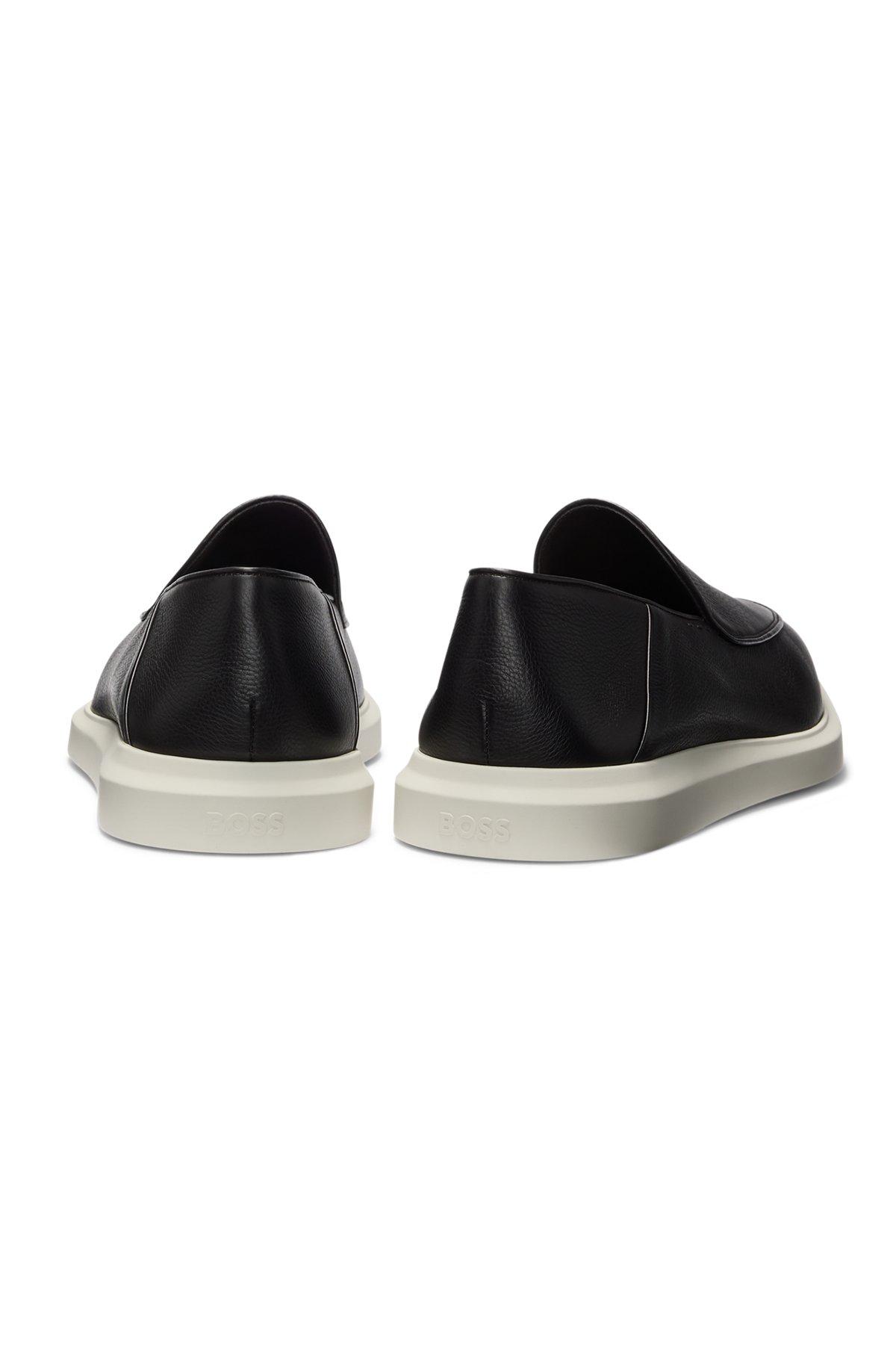 Leather loafers with rubber outsole Product Image