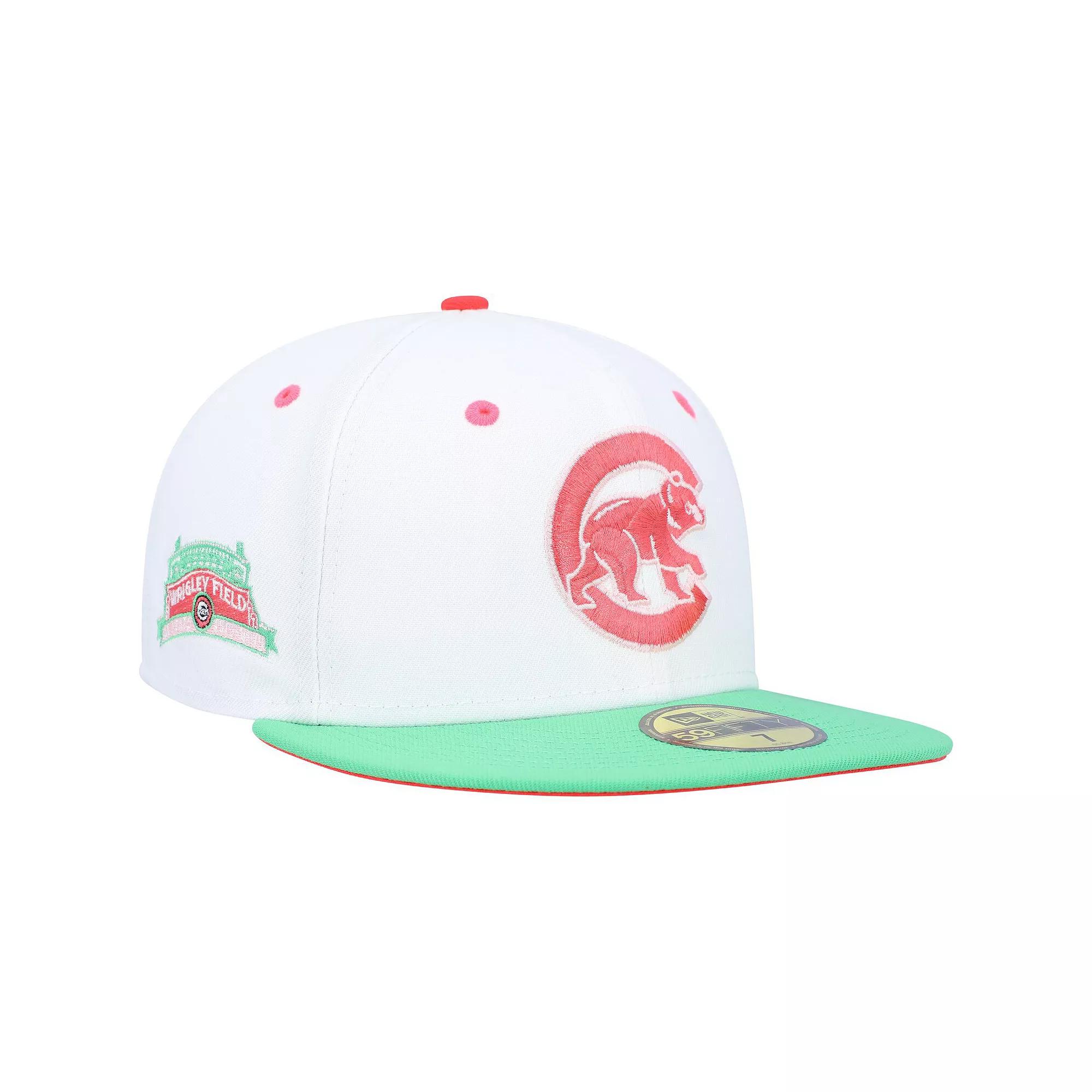 Men's New Era White/Green Chicago Cubs  Watermelon Lolli 59FIFTY Fitted Hat, Size: 7 7/8 Product Image