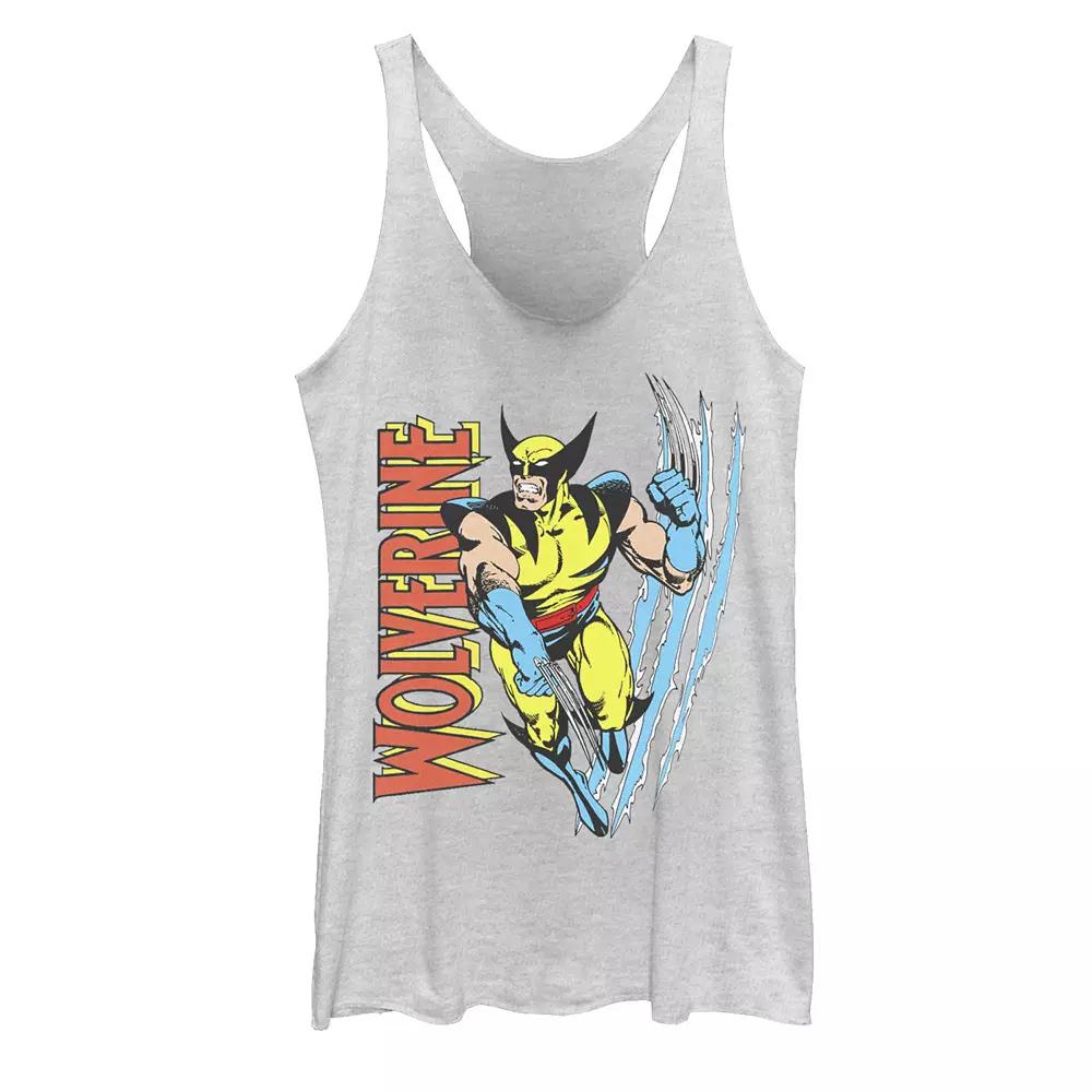 Juniors' Marvel X-Men Wolverine Vintage Claw Slice Tank Top, Girl's, Size: Medium, White Grey Product Image