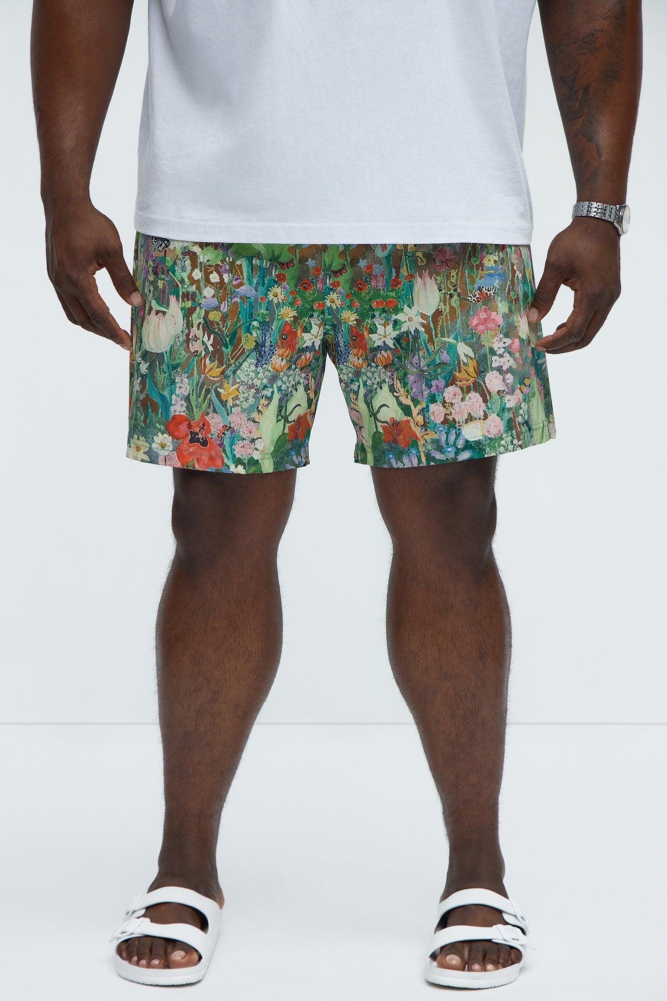 Watercolor Garden Swim Mid Trunk - Multi Color Product Image