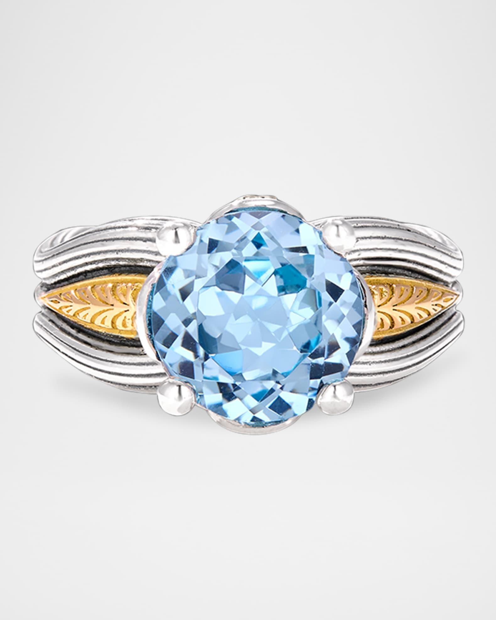 Kyma Silver and Gold Sky Blue Topaz Ring Product Image