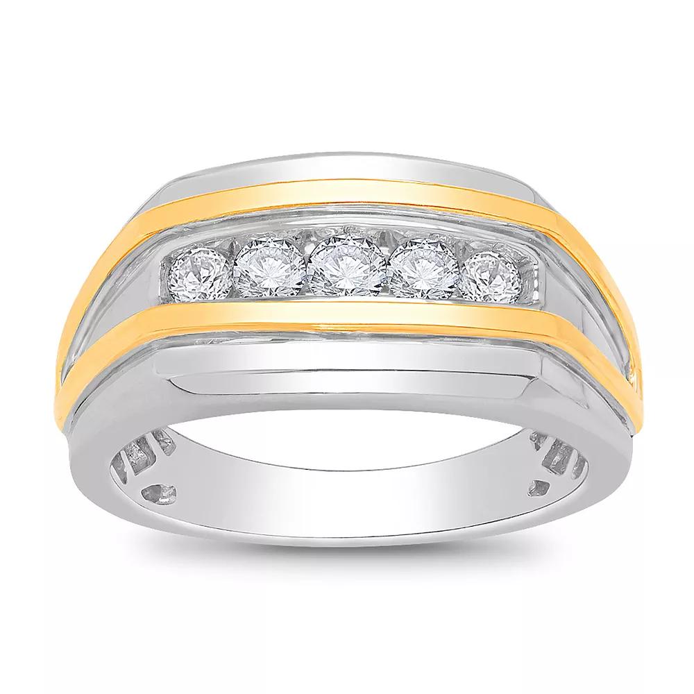 Galaxie Solaire 10k Gold Two Tone 1/2 Carat T.W. Lab-Grown Diamond Men's Ring, Size: 12, 10k 2 Tone Product Image