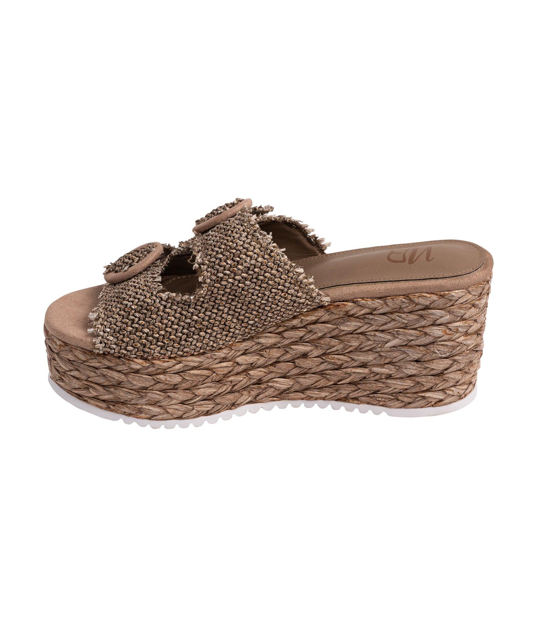 Eriwen Buckle Wedge in Taupe (Online Exclusive) Product Image