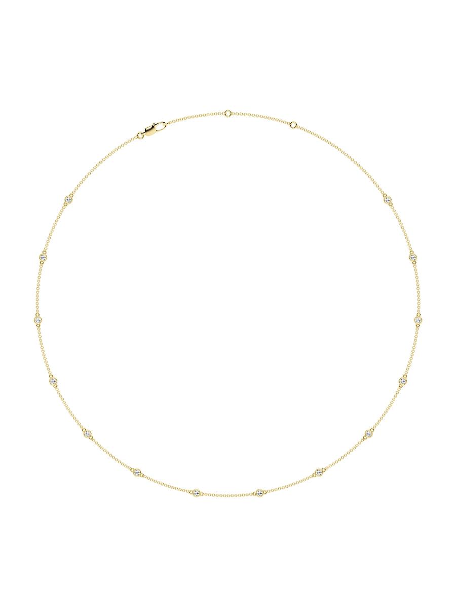 Womens 14K Yellow Gold & Lab-Grown 14-Diamond Station Necklace/5.00-20.00 TCW Product Image